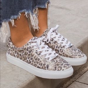 J Slides: Lacee in Gold/White embossed sneaker. Size 10 *NEVER BEEN WORN* NWT